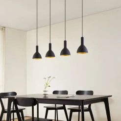 Arcchio Hængelampe Cosmina, 4 lyskilder, længde 120 cm, sort