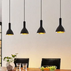 Arcchio Hængelampe Cosmina, 4 lyskilder, længde 120 cm, sort