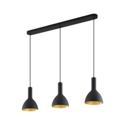 Arcchio hængelampe Cosmina, 3 lyskilder, længde 90 cm, sort