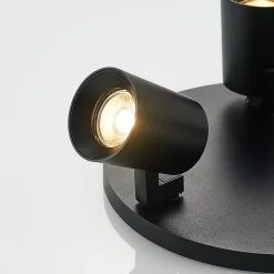 Arcchio Iavo-loftspot, rund, 3 lyskilder, sort