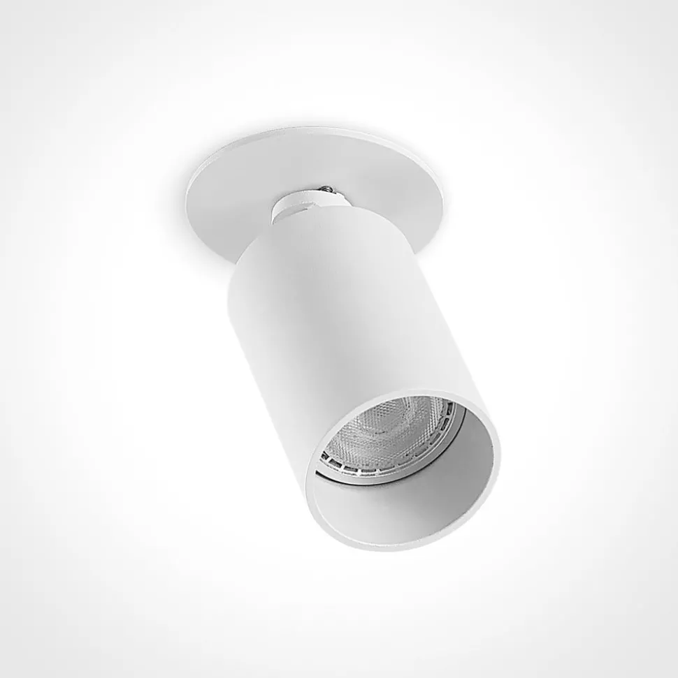 Arcchio indbygningsspot Davin, hvid, cylinder, sæt med 2 stk