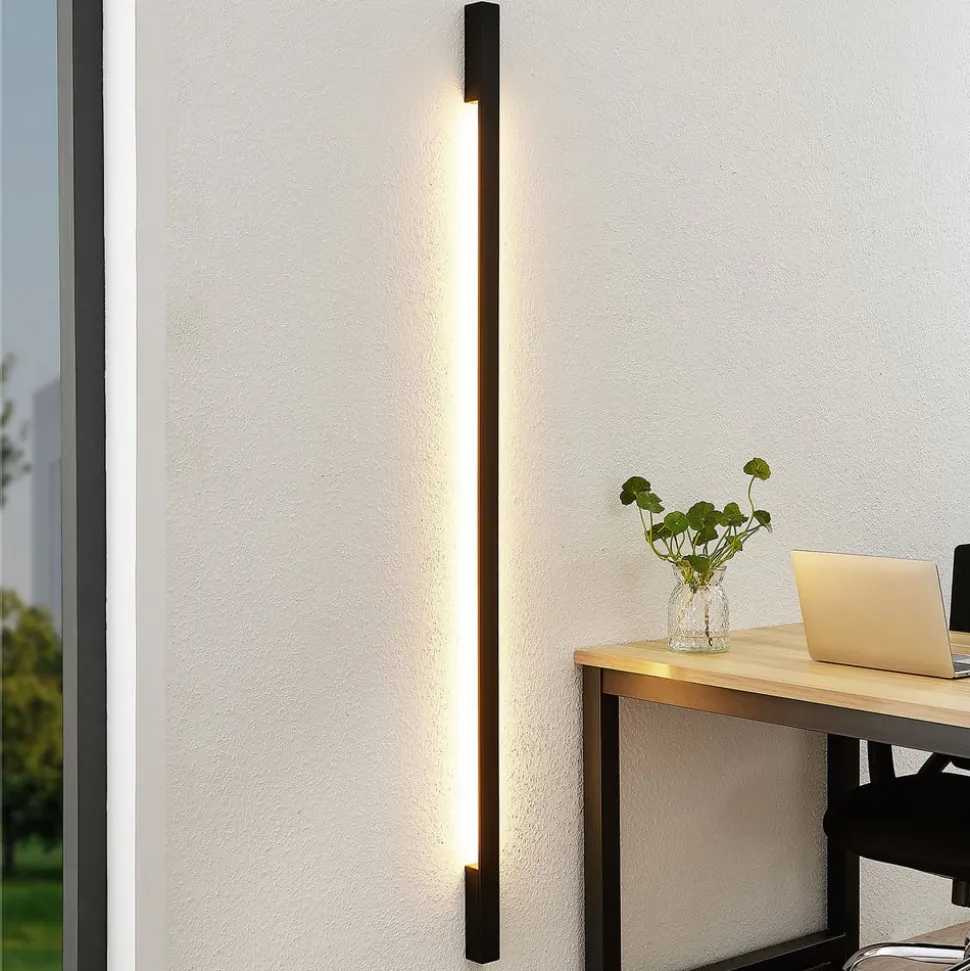 Arcchio Ivano LED-væglampe, 170 cm, sort