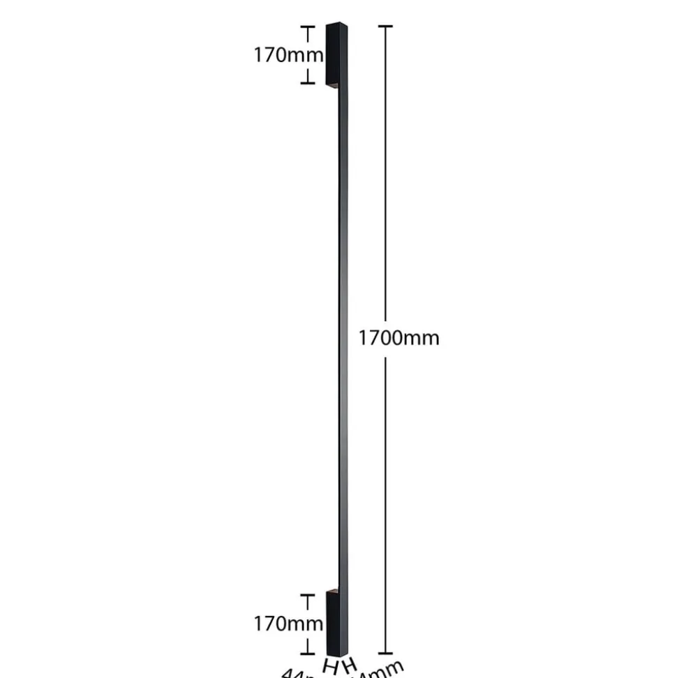 Arcchio Ivano LED-væglampe, 170 cm, sort