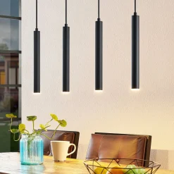 Arcchio Kammeron LED-hængelampe, sort, metal, 80 cm