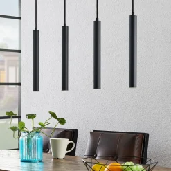 Arcchio Kammeron LED-hængelampe, sort, metal, 80 cm