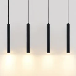 Arcchio Kammeron LED-hængelampe, sort, metal, 80 cm