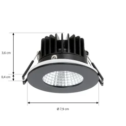 Arcchio LED-downlight Lirin, sort, 4.000K