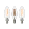 Arcchio LED-filamentpære E14 stearinlys, sæt med 3, 2700 K