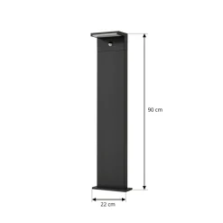 Arcchio LED-gadelampe Iberion, 90 cm, antracit, sensor