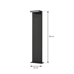 Arcchio LED-gadelampe Iberion, 90 cm, antracit, metal