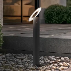 Arcchio LED-gadelampe Tovio, antracit, Ø24cm