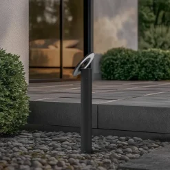 Arcchio LED-gadelampe Tovio, antracit, Ø24cm