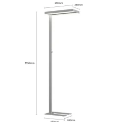 Arcchio LED-gulvlampe Logan Basic, sæt med 2, sølv, 6000 lm