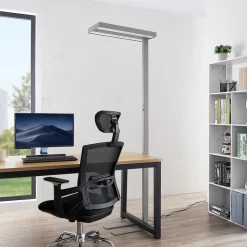 Arcchio LED-gulvlampe Logan Pro, sølv, sensor, dæmpbar
