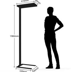 Arcchio LED-gulvlampe Logan Ultra, CCT, sensor, dæmpbar