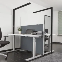Arcchio LED-gulvlampe til kontor Jolinda, sæt med 2, sort, 4.000K