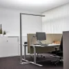 Arcchio LED-gulvlampe til kontor Jolinda, sølv, 4.000 K, sensor