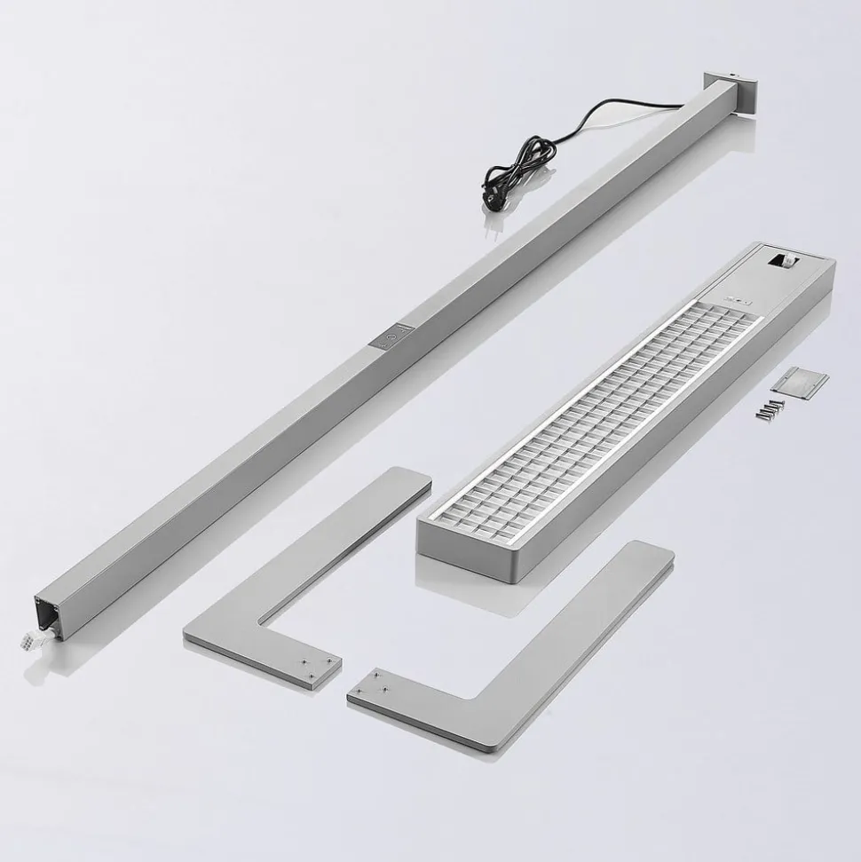 Arcchio LED-gulvlampe til kontor Susi, sølv, sensor, touchdæmper