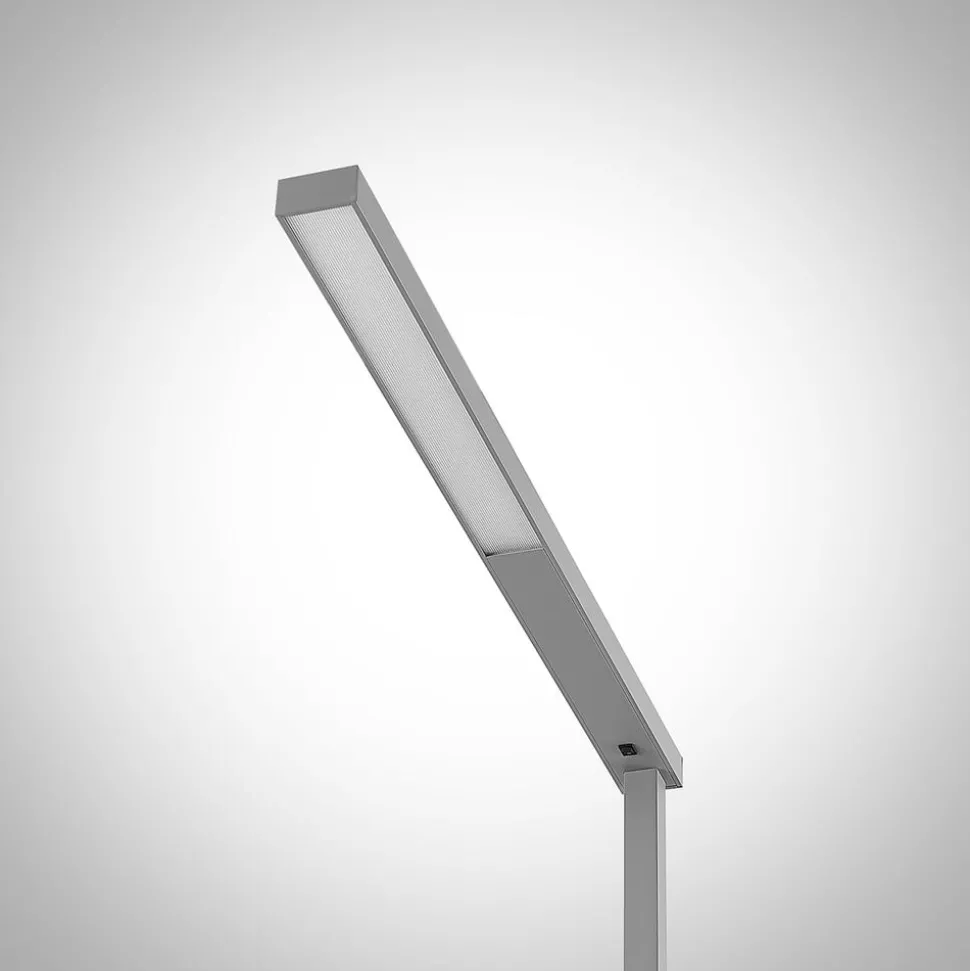 Arcchio LED-gulvlampe til kontor Tamilo, sølv, metal, 194 cm