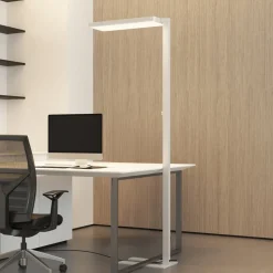 Arcchio LED-gulvlampe Timon, 195 cm, hvid, 54 W, aluminium