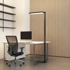 Arcchio LED-gulvlampe Timon, 54W, sort, højde 195 cm