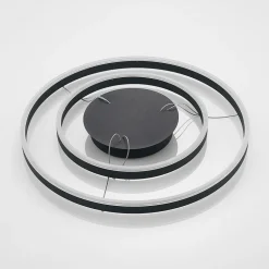 Arcchio LED-hængelampe Albiona, sort, 2 ringe, Ø 60 cm