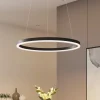 Arcchio LED-hængelampe Albiona, sort, 1 ring, Ø 60 cm