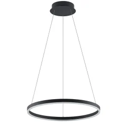 Arcchio LED-hængelampe Albiona, sort, 1 ring, Ø 60 cm