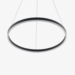 Arcchio LED-hængelampe Albiona, sort, 1 ring, Ø 60 cm
