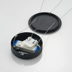 Arcchio LED-hængelampe Albiona, sort, 1 ring, Ø 60 cm