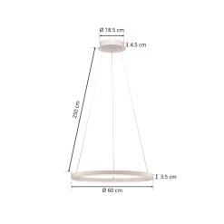 Arcchio LED-hængelampe Albiona, hvid, 1 ring, Ø 60 cm