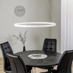 Arcchio LED-hængelampe Albiona, hvid, 1 ring, Ø 80 cm