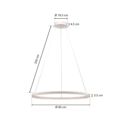 Arcchio LED-hængelampe Albiona, hvid, 1 ring, Ø 80 cm