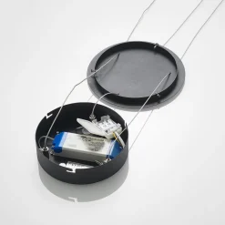 Arcchio LED-hængelampe Albiona, sort, 1 ring, Ø 40 cm