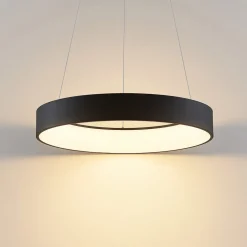 Arcchio LED-hængelampe Aleksi, Ø 60 cm, sort, metal, CCT