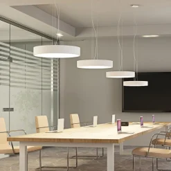 Arcchio LED-hængelampe Noabelle, Ø 60 cm, hvid, metal