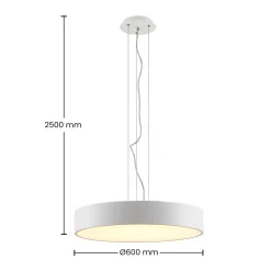 Arcchio LED-hængelampe Noabelle, Ø 60 cm, hvid, metal