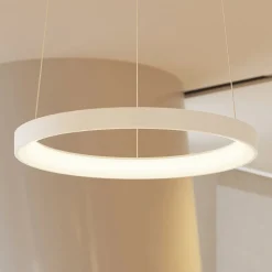 Arcchio LED-hængelampe Vivy, Ø 58 cm, hvid, metal