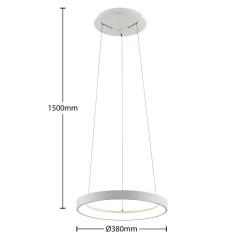 Arcchio LED-hængelampe Vivy, Ø 38 cm, hvid, metal