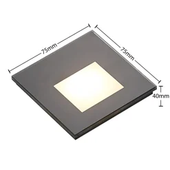 Arcchio LED-indbygningslampe Vexi, 7,8 cm x 7,8 cm, sort, CCT