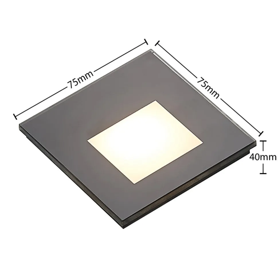 Arcchio LED-indbygningslampe Vexi, 7,8 cm x 7,8 cm, sort, CCT