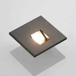 Arcchio LED-indbygningslampe Vexi, 7,5 cm x 7,5 cm, sort, CCT