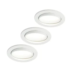 Arcchio LED-indbygningslampe Katerin, hvid, drejelig, 3-pak