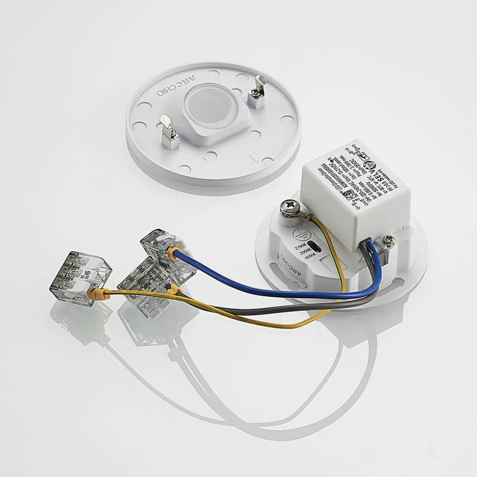 Arcchio LED-indbygningslampe Vexi, Ø 7,5 cm, hvid, aluminium, CCT