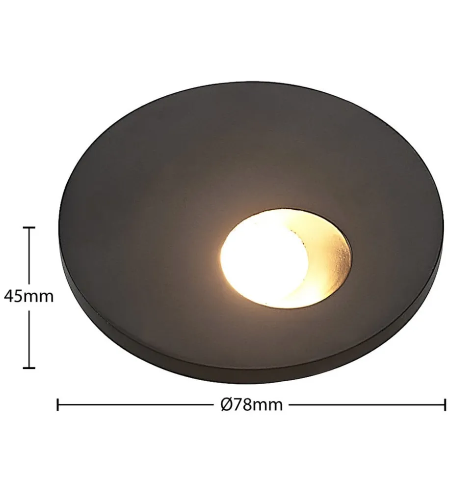 Arcchio LED-indbygningslampe Vexi, Ø 7,5 cm, sort, aluminium, CCT