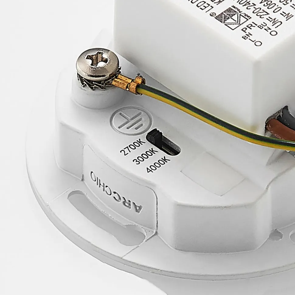 Arcchio LED-indbygningslampe Vexi, Ø 7,5 cm, sort, aluminium, CCT