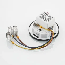 Arcchio LED-indbygningslampe Vexi, Ø 7,5 cm, sort, aluminium, CCT