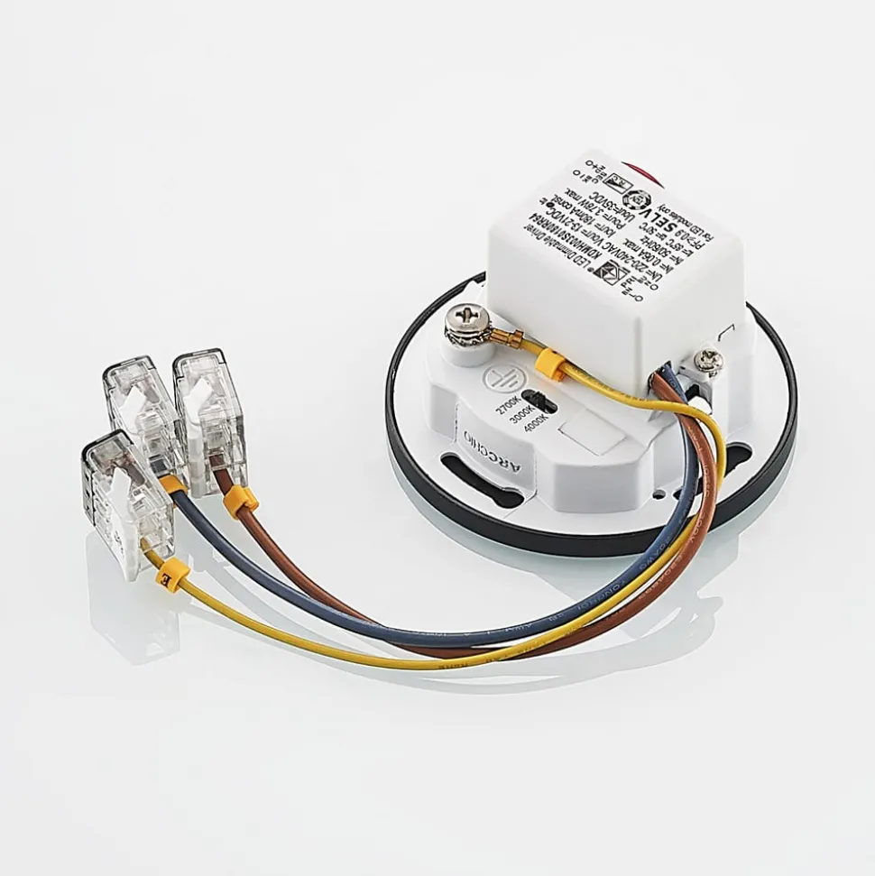 Arcchio LED-indbygningslampe Vexi, Ø 7,5 cm, sort, aluminium, CCT