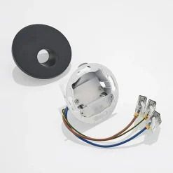 Arcchio LED-indbygningslampe Vexi, Ø 7,5 cm, sort, aluminium, CCT
