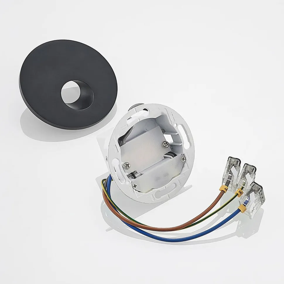 Arcchio LED-indbygningslampe Vexi, Ø 7,5 cm, sort, aluminium, CCT